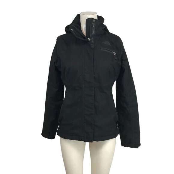 THE NORTH FACE - WOMEN'S XS - BLACK FULL ZIP DETACHABLE HOOD POLYESTER JACKET - Picture 1 of 9